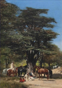 木の下で休む ヴィクトル・ユゲ オリエンタリスト Oil Paintings